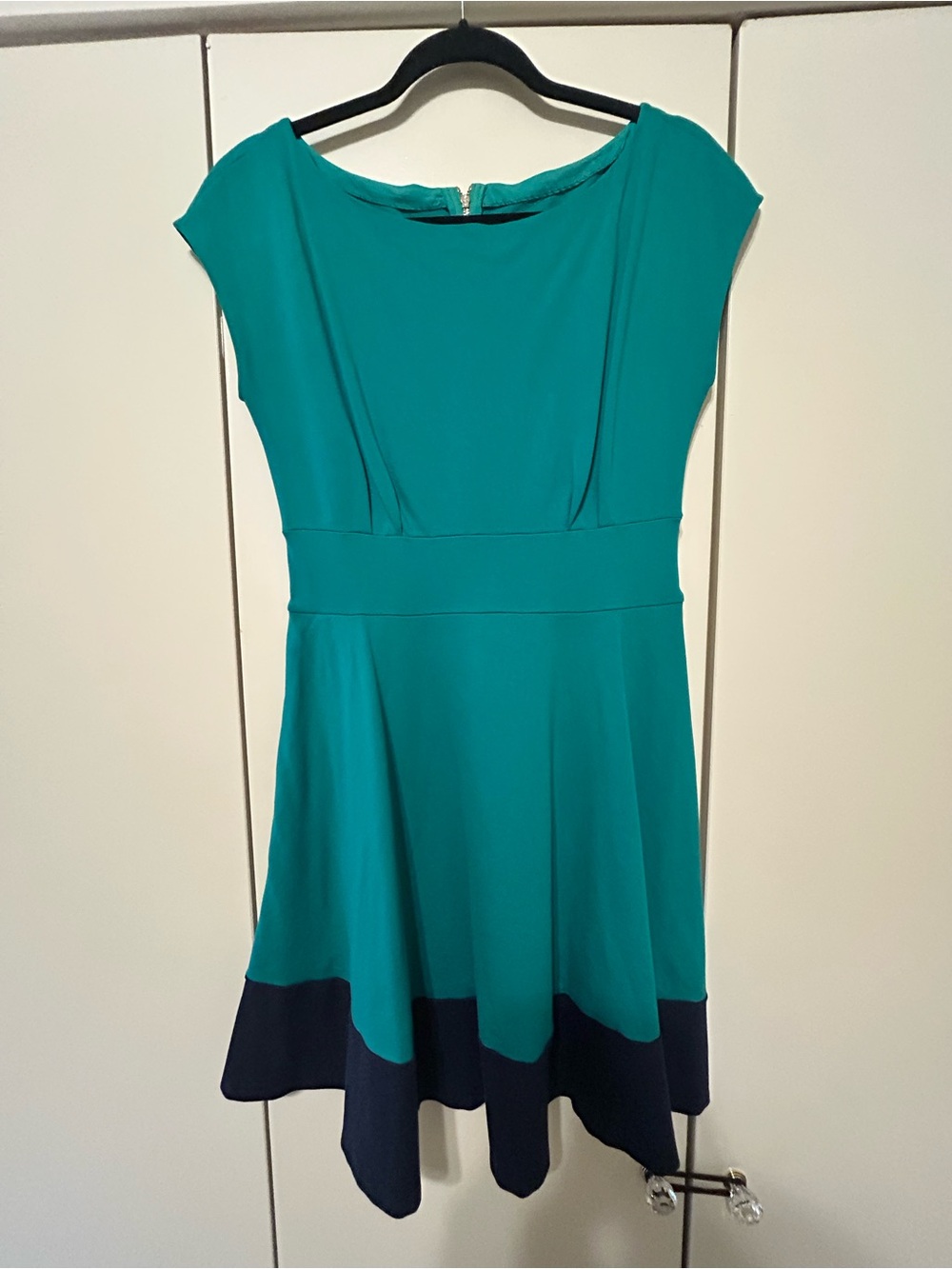 kate spade Teal Dress with Navy Hem